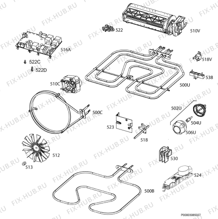 Взрыв-схема плиты (духовки) Zanussi ZOP27902XK - Схема узла Electrical equipment